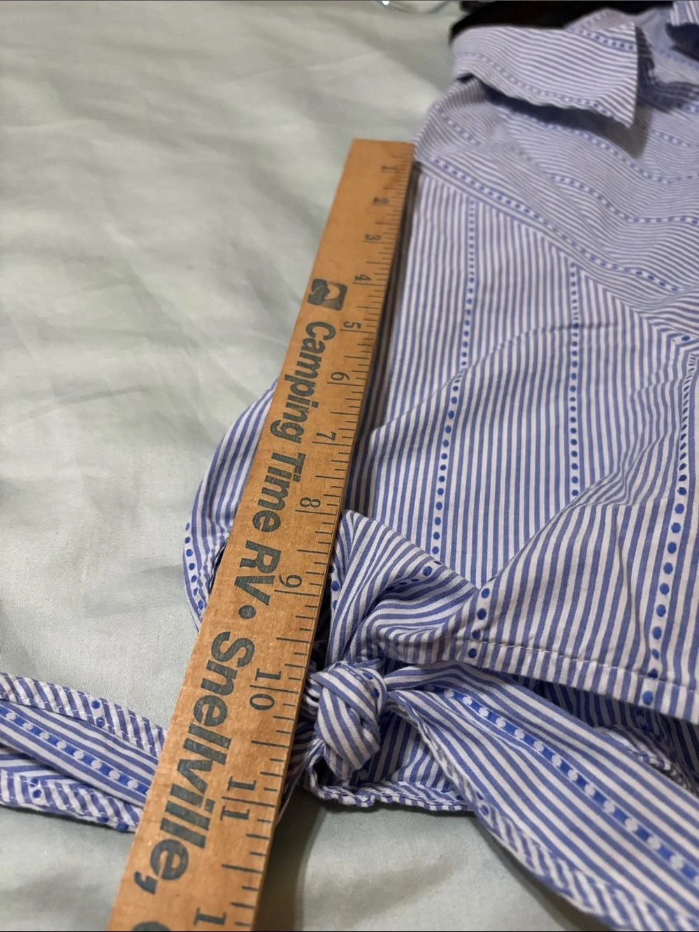 Talbots Blue and White Striped Popover Shirt - Picture 9 of 9